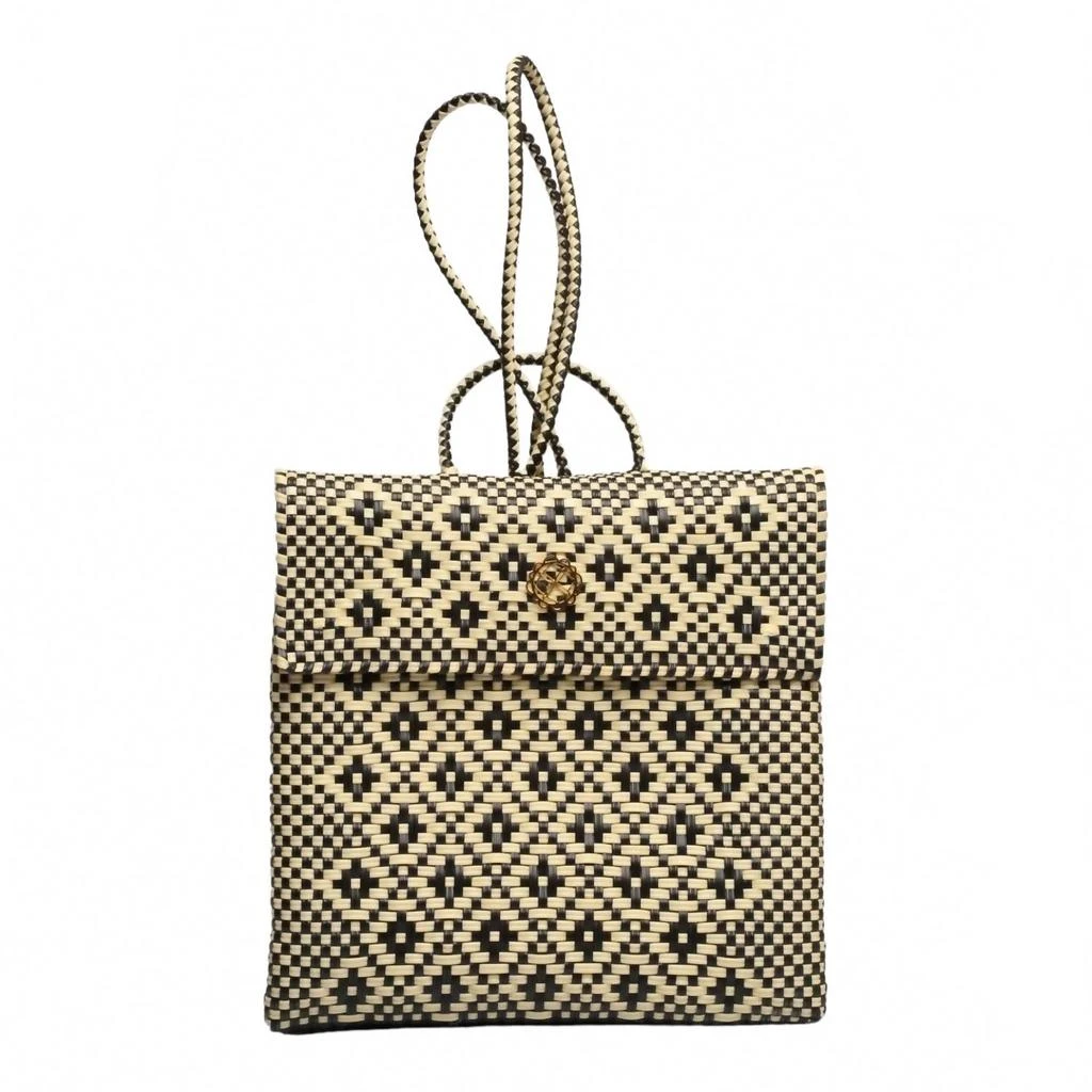 NEW LOLA\'S BAG women\'s small handmade aztec backpack in beige/black Aztec Backpack | Live By Nature Boutique main image 4