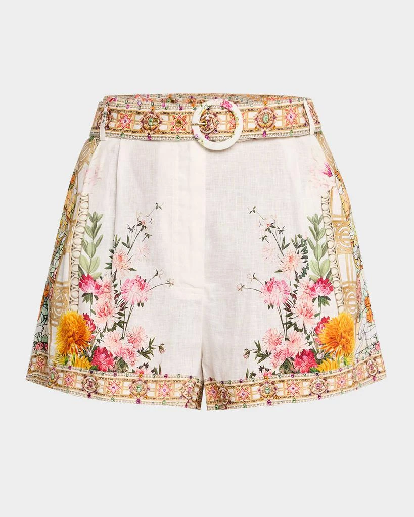 Camilla Egyptian Rose Tuck-Front Shorts 1