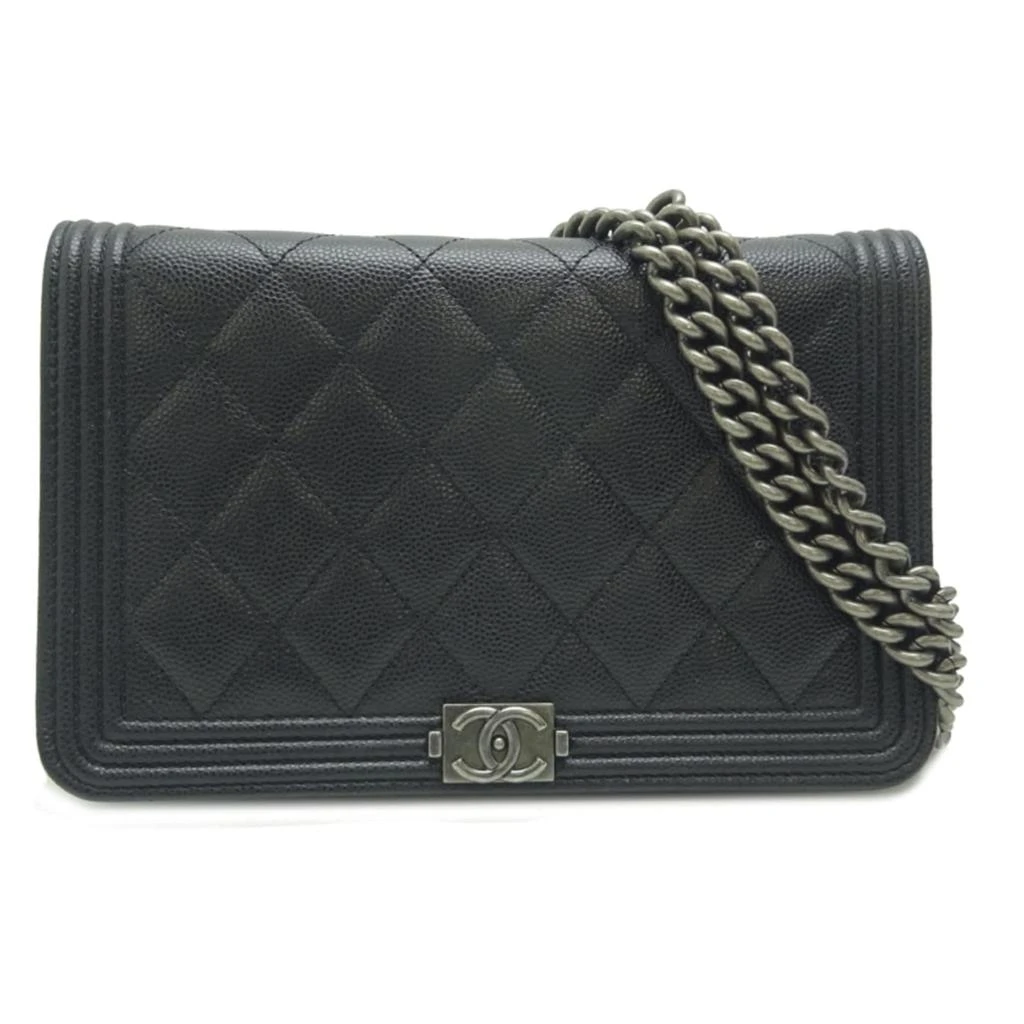 Chanel Grained Calfskin Chain/Shoulder Wallet (Pre-Owned)