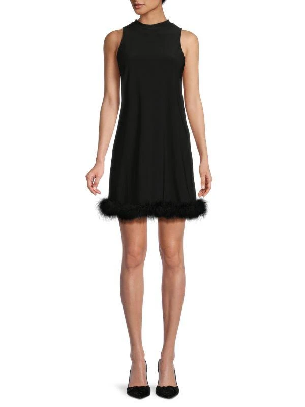 Bebe Ostrich Feather Mini Shift Dress 1