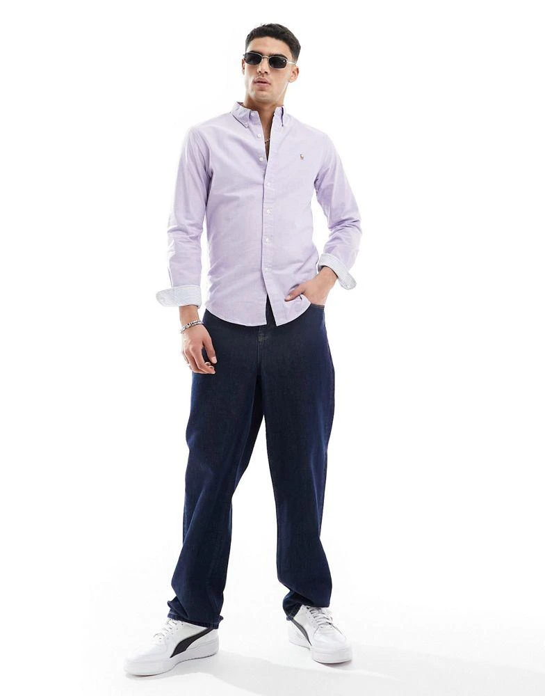 Ralph Lauren Polo Ralph Lauren icon logo oxford shirt slim fit in lilac 4
