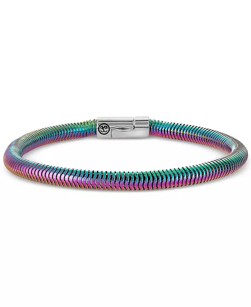 Esquire Men's Jewelry Rainbow Snake Link Chain Bracelet in Anodized Stainless Steel, Exclusively at Macy's 3