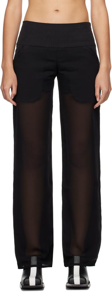 PAULA CANOVAS DEL VAS Black Arc Trousers