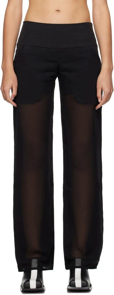 PAULA CANOVAS DEL VAS Black Arc Trousers 1