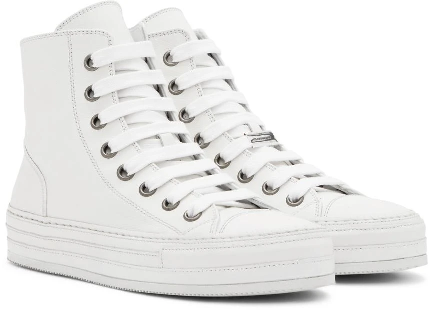 ANN DEMEULEMEESTER White Leather Raven Sneakers 4