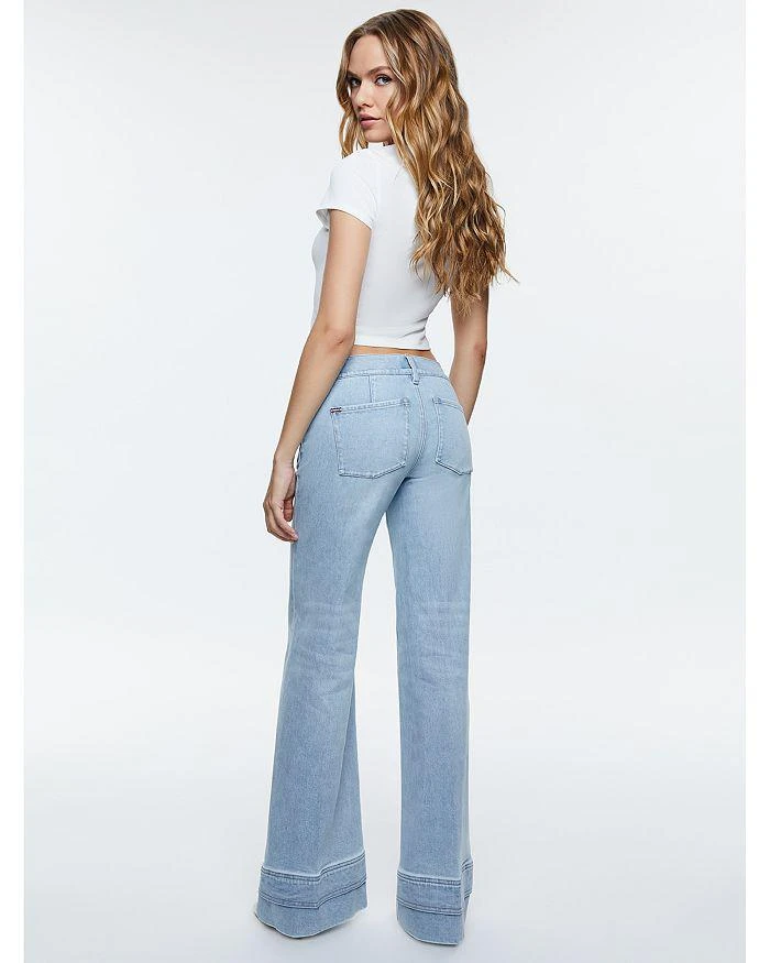 Alice + Olivia Brian Mid Rise Wide Leg Jeans in Leonltblue 3