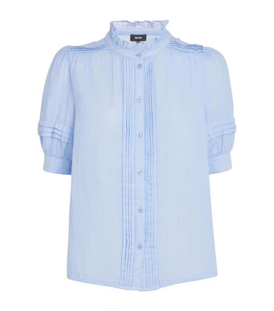 ME+EM Cotton Frill-Trim Blouse