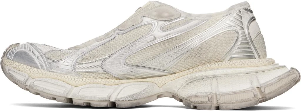 Balenciaga Off-White & Silver 3XL Slip On Sneakers 3