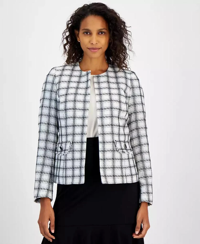 Kasper Women's Plaid Open-Front Blazer, Regular & Petite 1