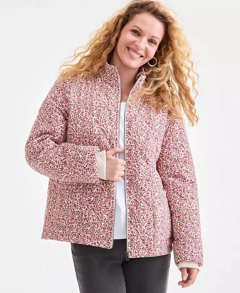 Style 
Co Women
s Cotton Printed Puffer Jacket, Macy
s Exclusive 1