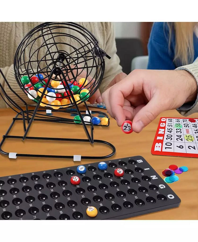 GSE Games 
Sports Expert Deluxe Bingo Game Set with 8" Bingo Cage and Master Board, 75 Bingo Balls, 500 Chips, 50 Bingo Cards 5