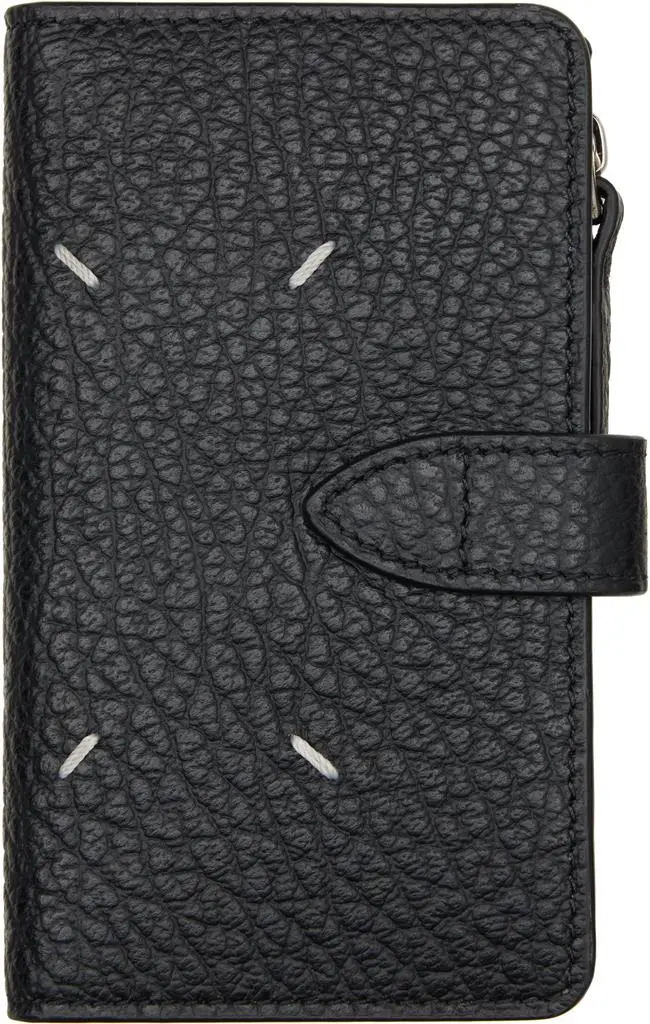MAISON MARGIELA Black Four Stitches Zip Card Holder