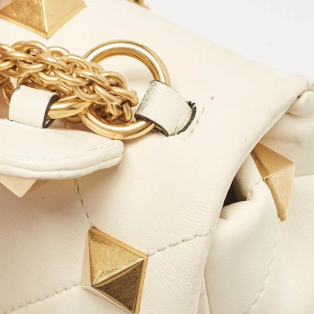 Valentino Valentino Off White Leather Large Roman Stud Top Handle Bag 7