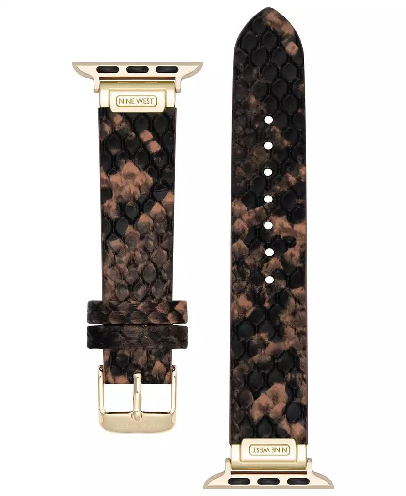 Nine West Women's Brown Snake Skin Pattern Leather Band Designed for 38/40/41mm Apple Watch 3