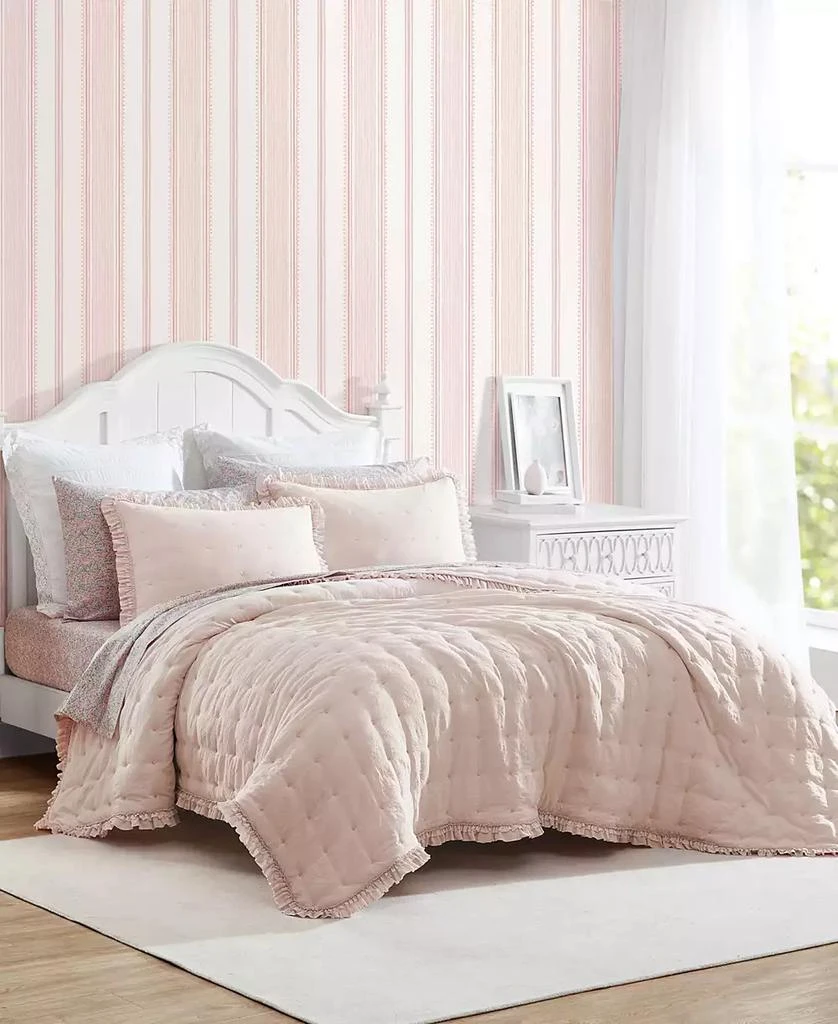 Laura Ashley Hailee Microfiber 3 Piece Quilt Set 2