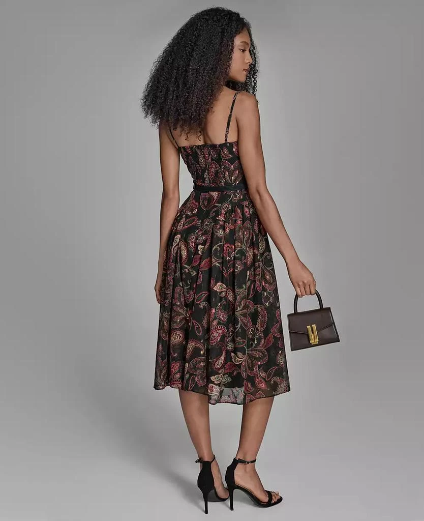 pink and brown polka dot dress BCBG MaxAzria Olive Empire Waist V-Neck Midi Dress main image 0