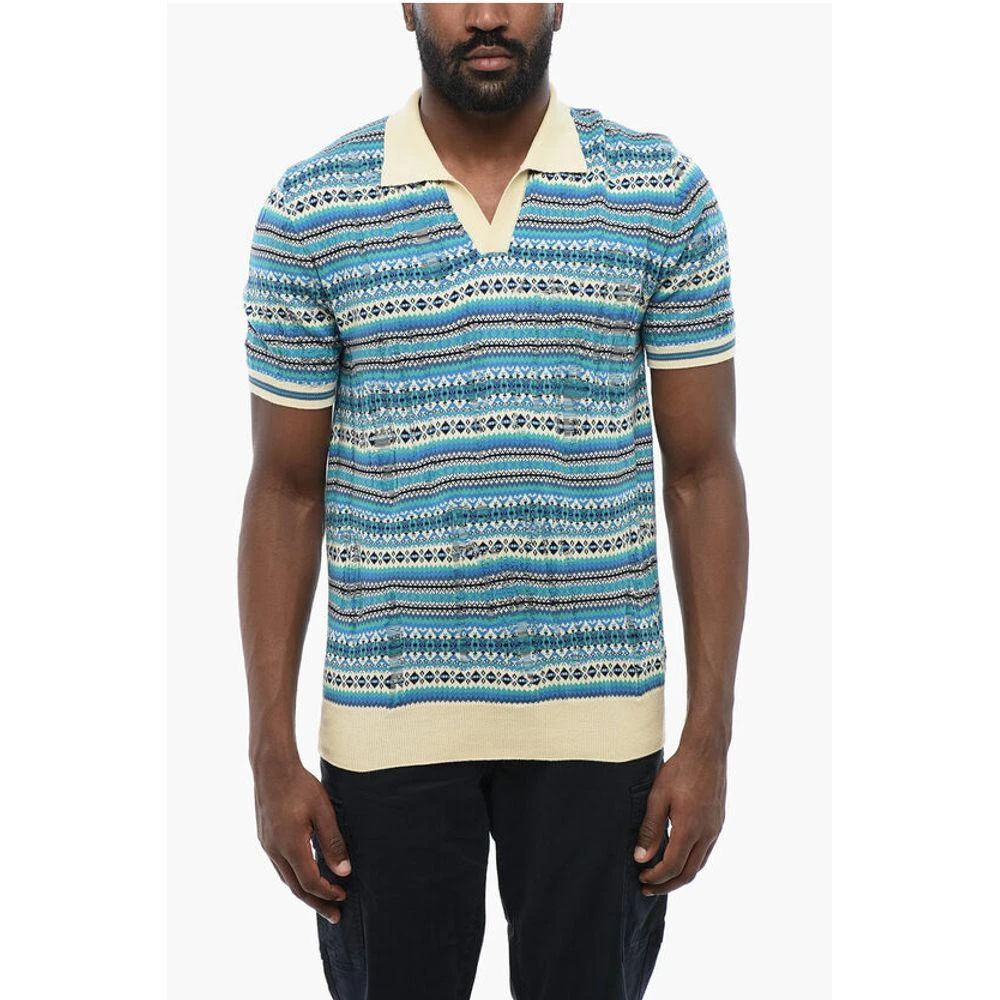 ALTEA Relaxed-fit Polo with Geomtric Men's Motif 1