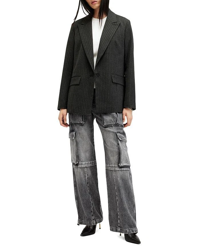 ALL SAINTS Echo High Rise Cargo Jeans in Washed Black 2