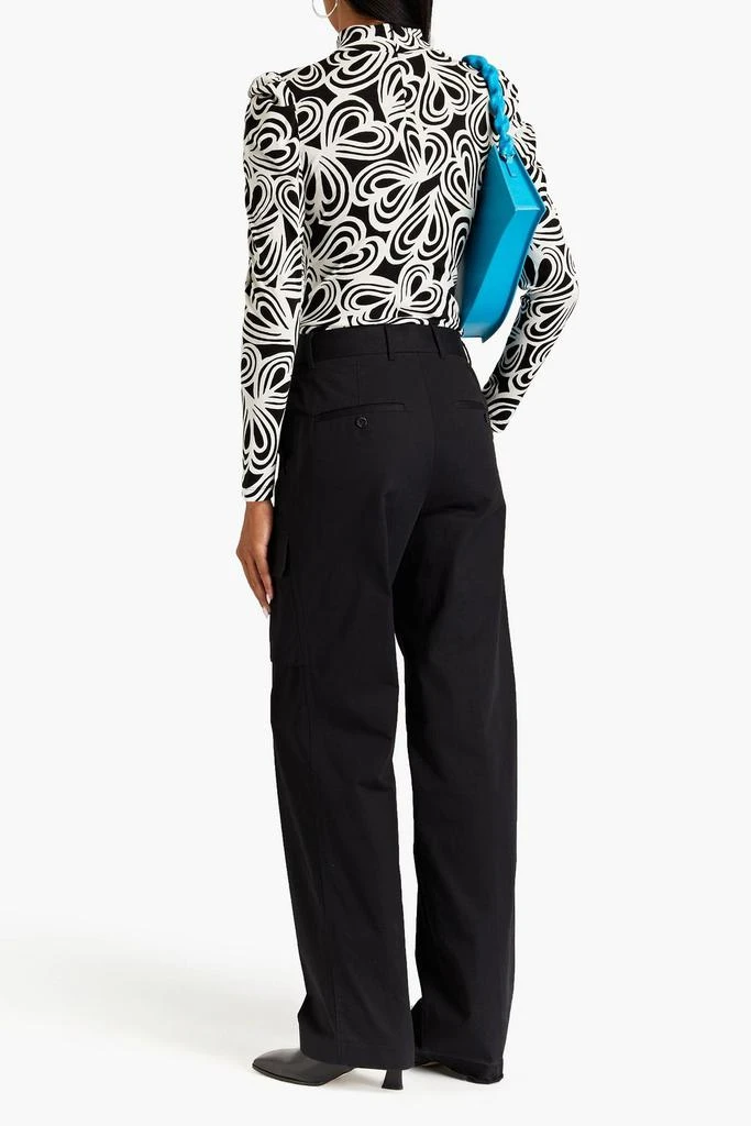 DIANE VON FURSTENBERG Doha ruched printed Lyocell and wool-blend jersey turtleneck top 3