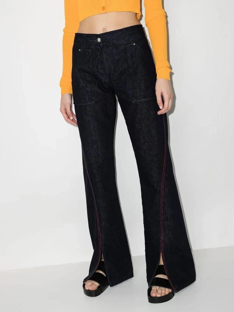 Salvatore Ferragamo Ferragamo Front-Slit Wide-Leg Jeans 3