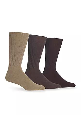 CHAPS Casual Ribbed Crew Socks   3 Pack