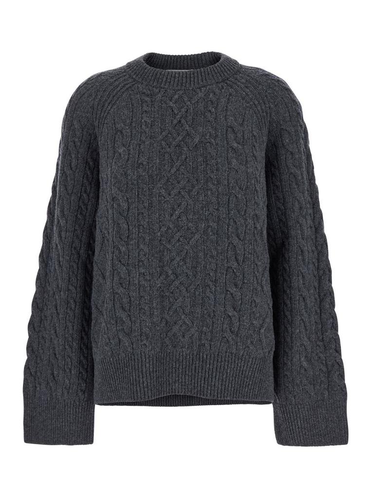 Ivy & Oak 'Klarina Ann' Grey Crewneck Sweater In Wool Woman