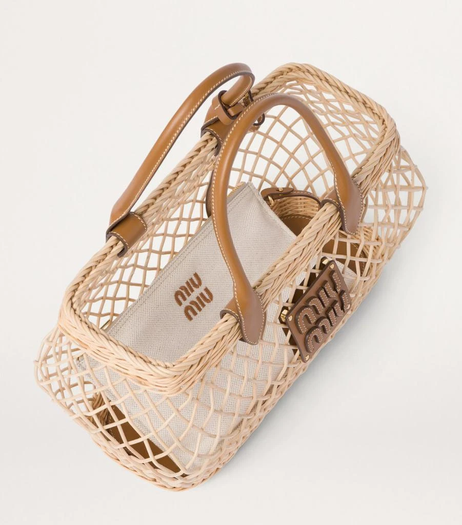 Miu Miu Woven Raffia Tote Bag 6