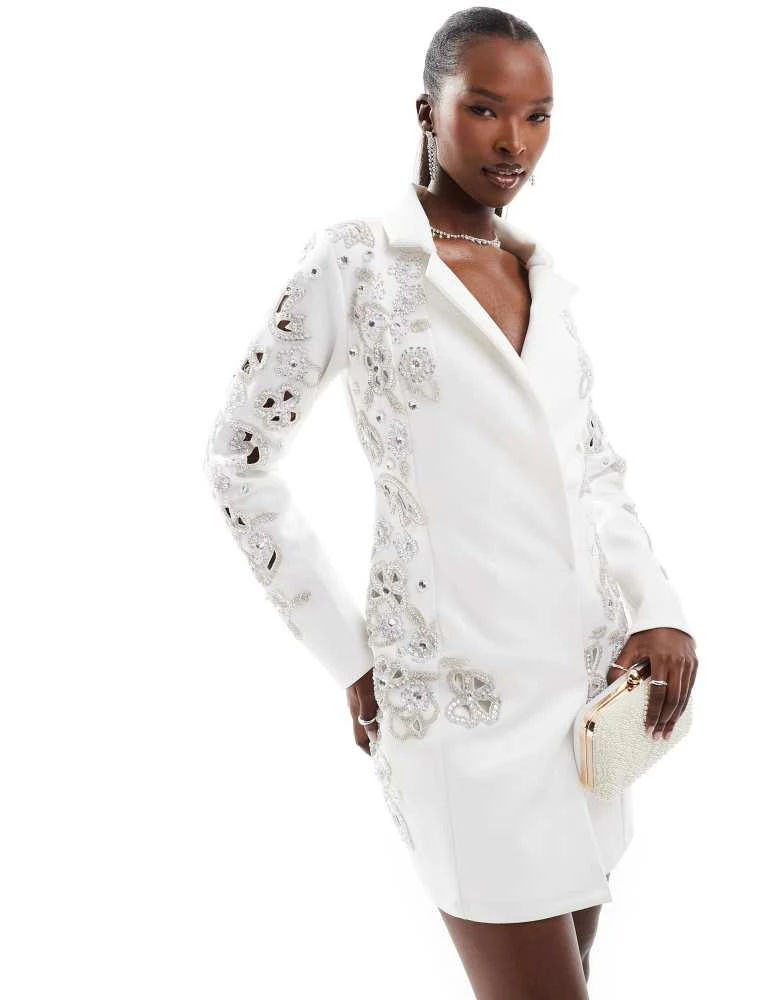 Silver And White Dress Asos ASOS ASOS DESIGN Plunge Neck Silver