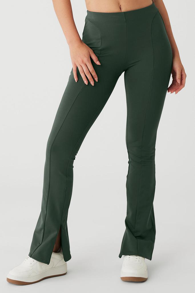 Alo Yoga High-Waist Zip It Flare Legging - Dark Cactus