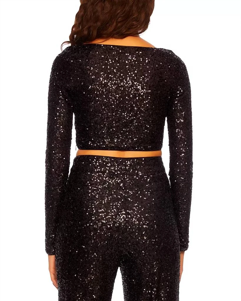 Susana Monaco Sequin Square Top In Black 2