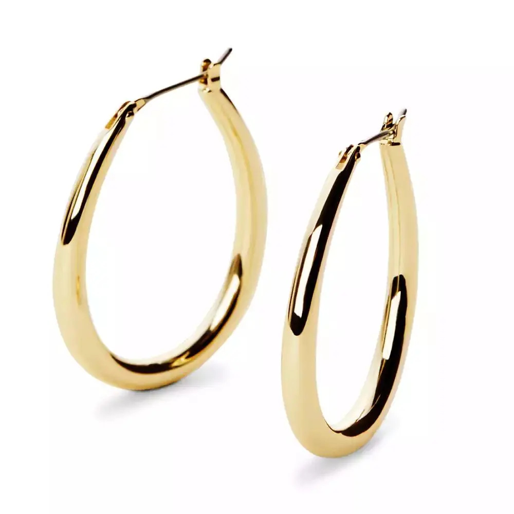 Ana Luisa Cuidado Thick 14K Gold-Plated Hoop Earrings