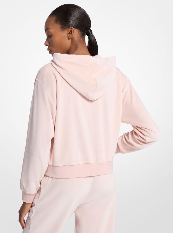 Michael Kors Embellished Logo Velour Hoodie
