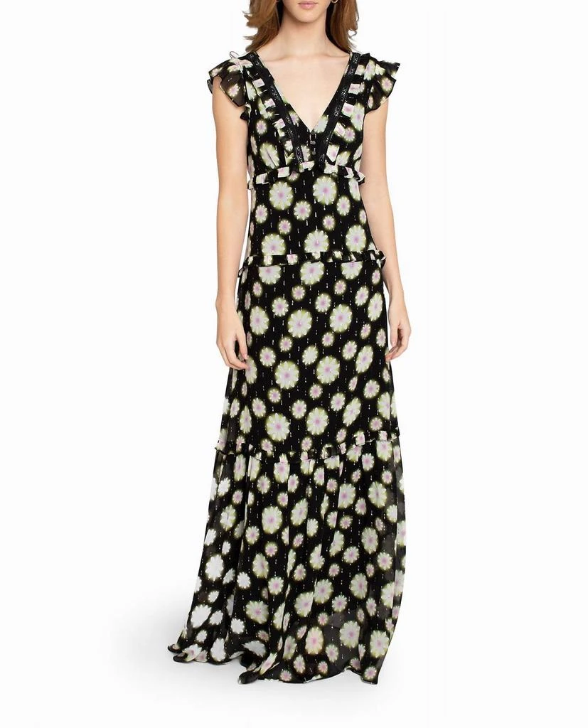 white lace maxi dress with long sleeves White Floral Lace Maxi Dress – self-portrait-US