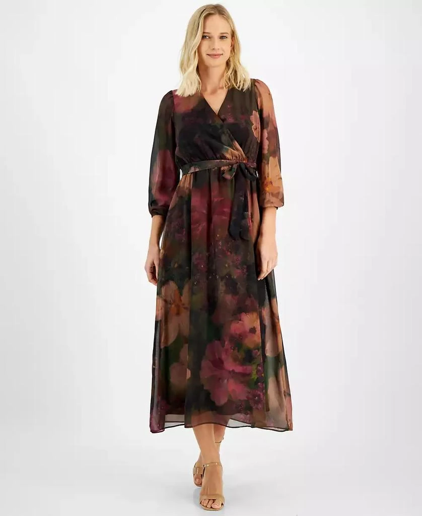 Robbie Bee Petite V-Neck Chiffon Maxi Dress 1