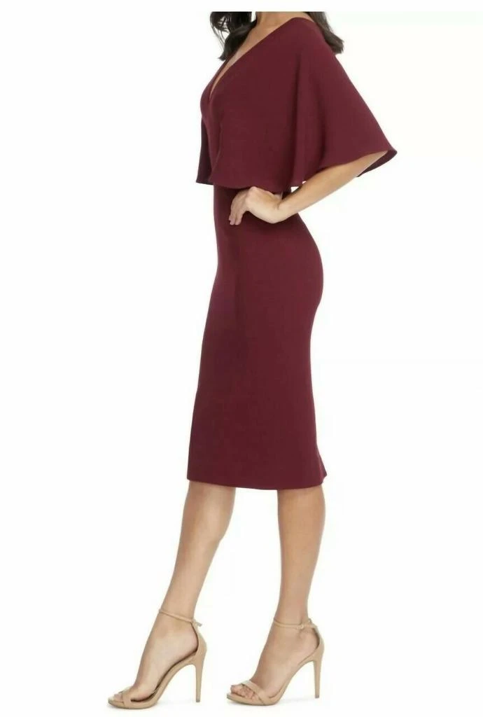 Dress The Population Dress The Population - Louisa Cocktail Drape Sleeves Midi Dress 2