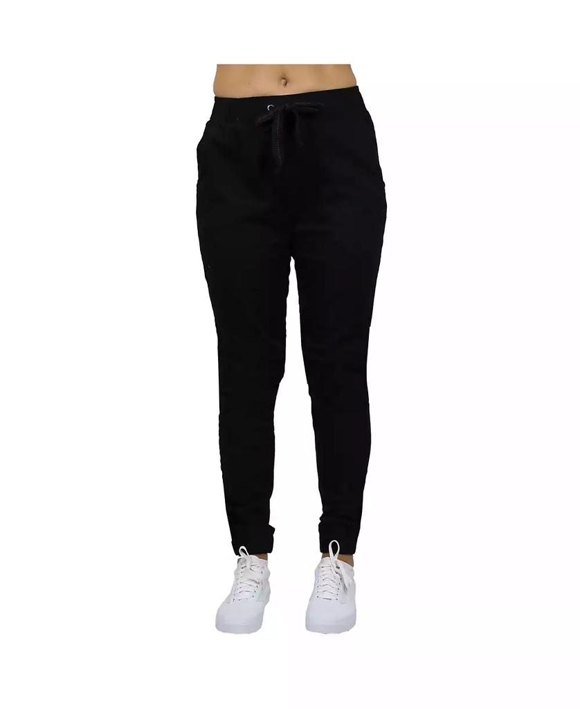 Galaxy By Harvic Women's Loose Fit Basic Stretch Twill Joggers