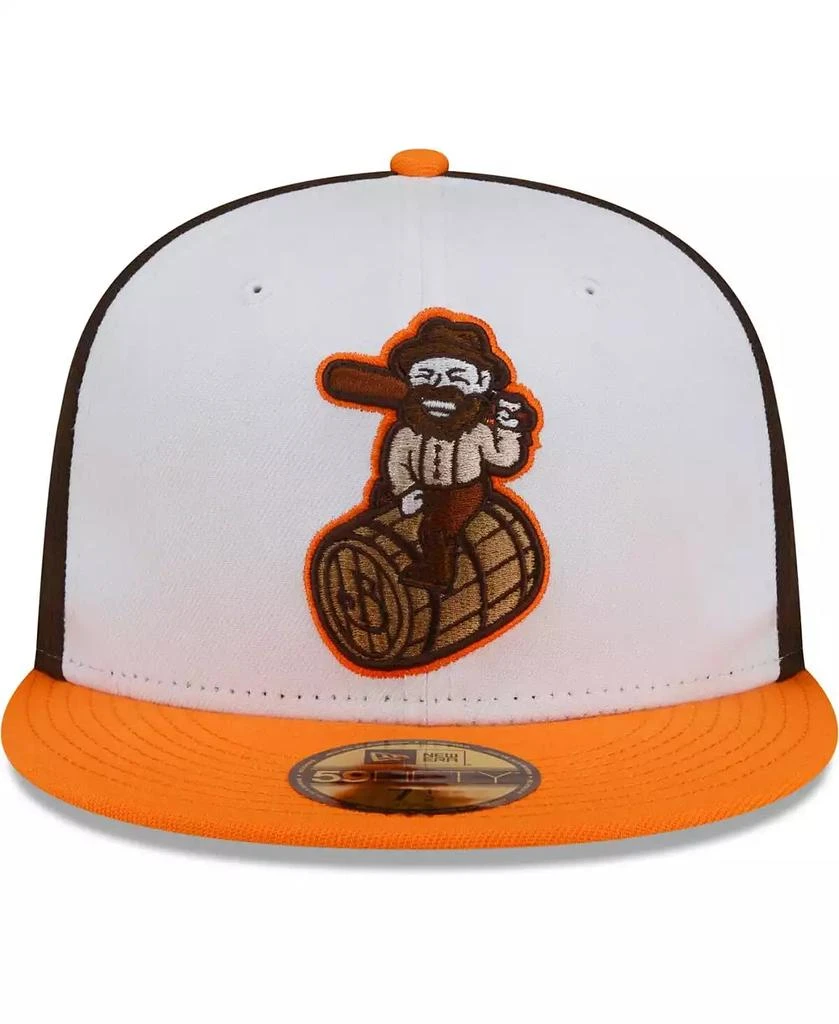 New Era Men's White/Orange Bowling Green Hot Rods Theme Night 59FIFTY Fitted Hat 4