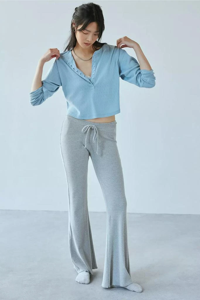 Out From Under Out From Under Luise Pointelle Knit Long Sleeve Henley Top 2