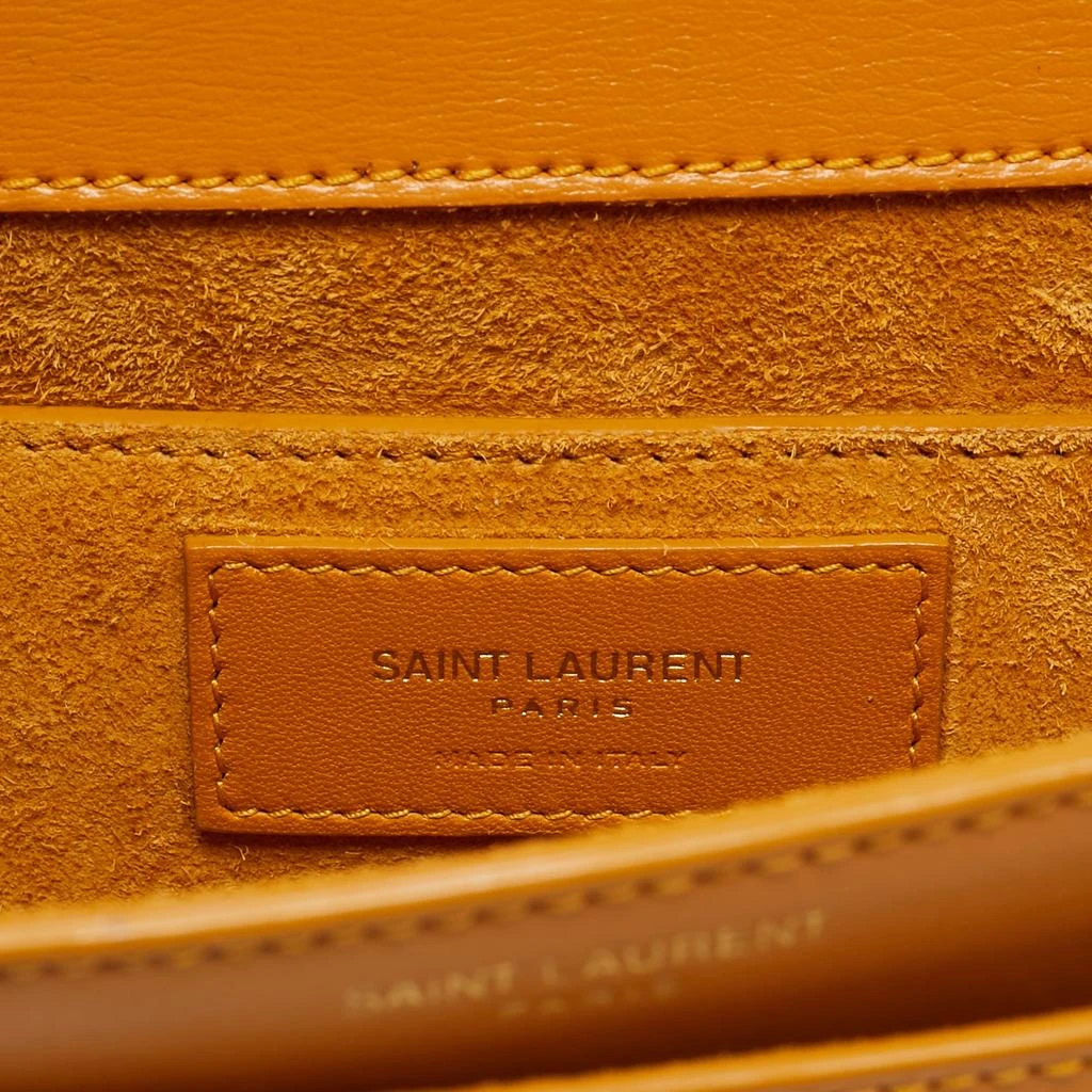 Yves Saint Laurent Saint Laurent Mustard Leather Medium Sunset Top Handle Bag 10