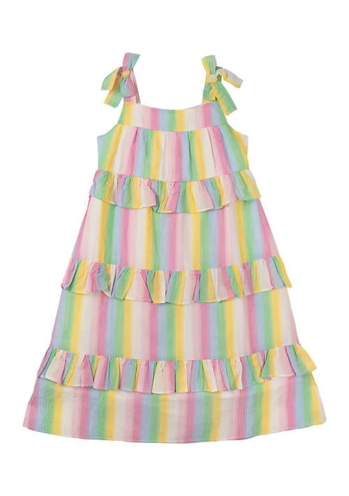 Rare Editions Editions Toddler Girls Striped Midi Ruffle Dress 1