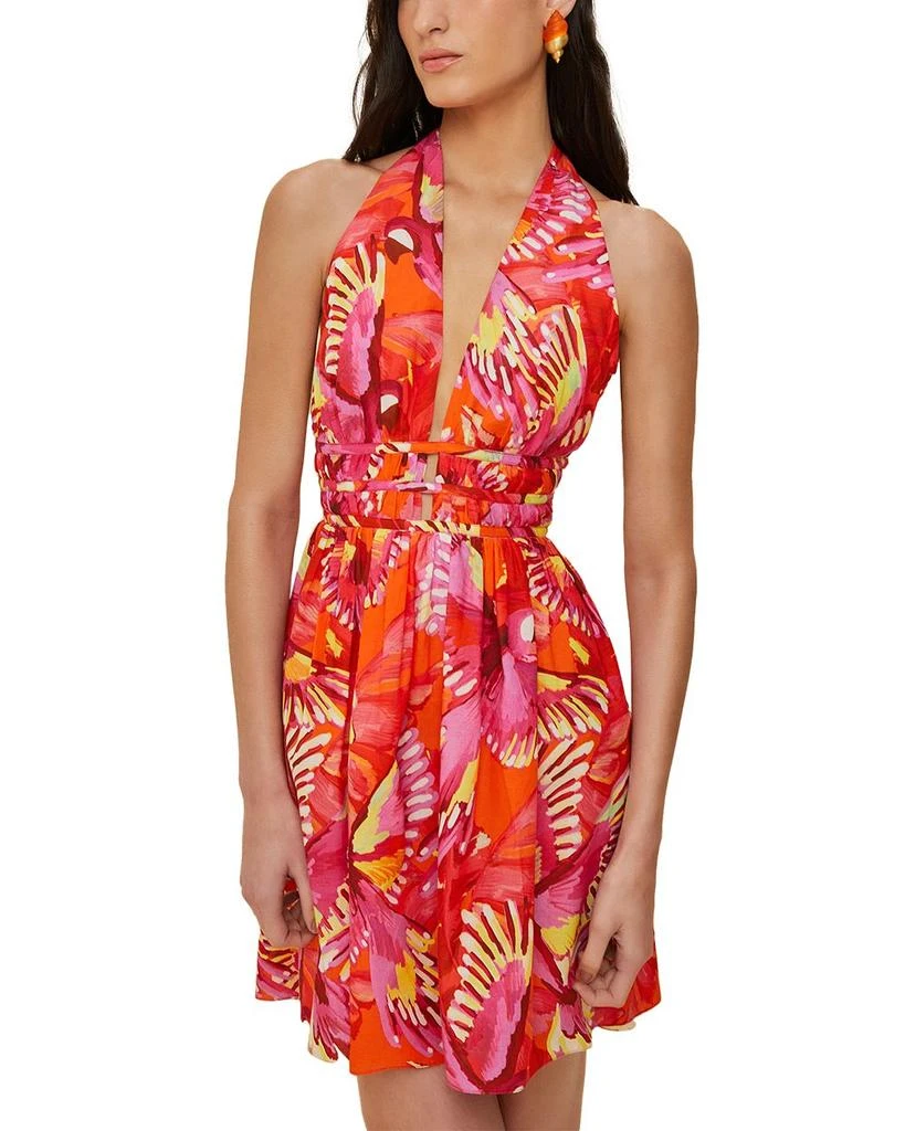 Farm Rio Flying Birds Halter Mini Dress 1
