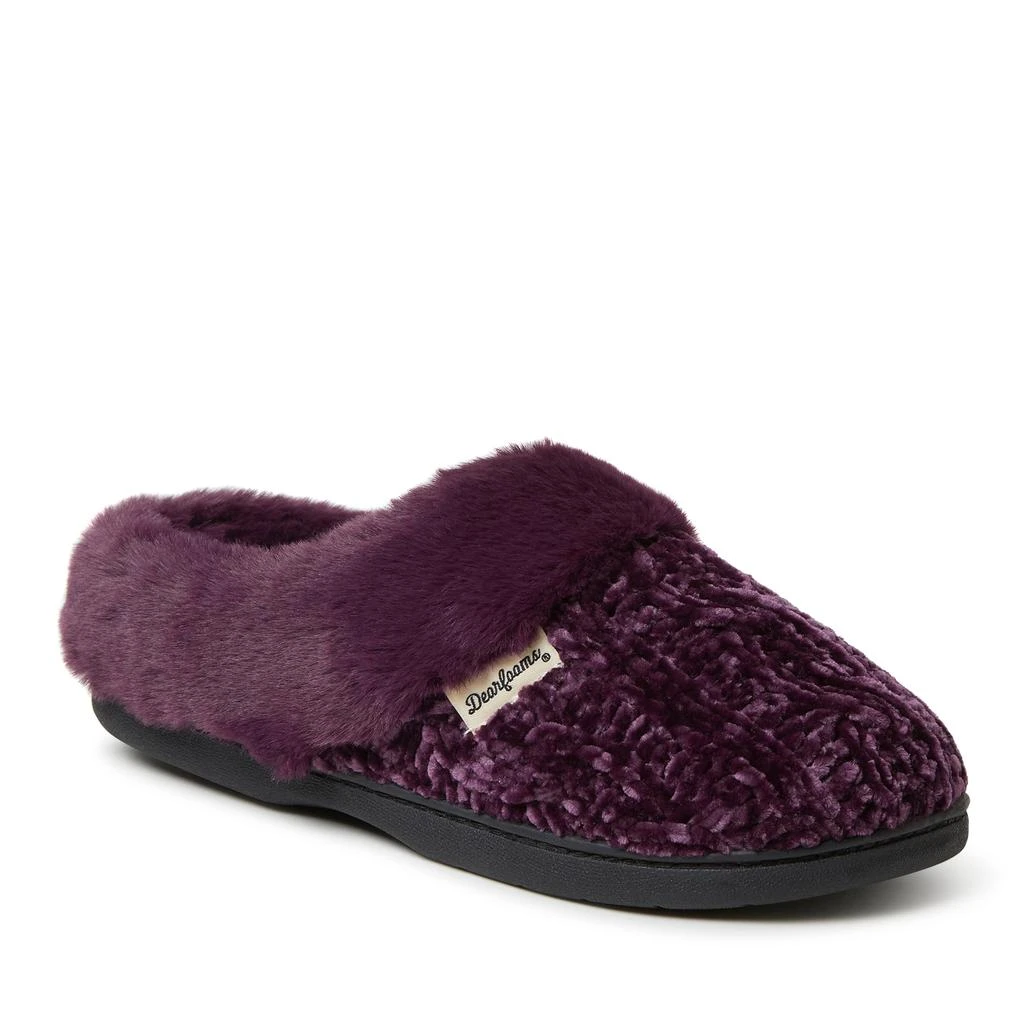 Dear Foams Womens Claire Cable Knit Chenille Clog Slipper 1