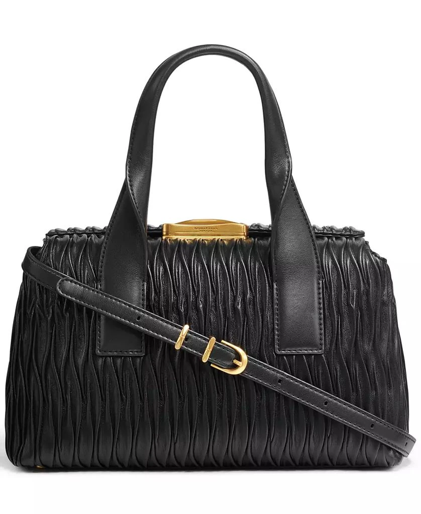 Donna Karan New York Donna Karan Amagansett Soft-Rolled Pleated Satchel with Sculpted Magnet Closure 1