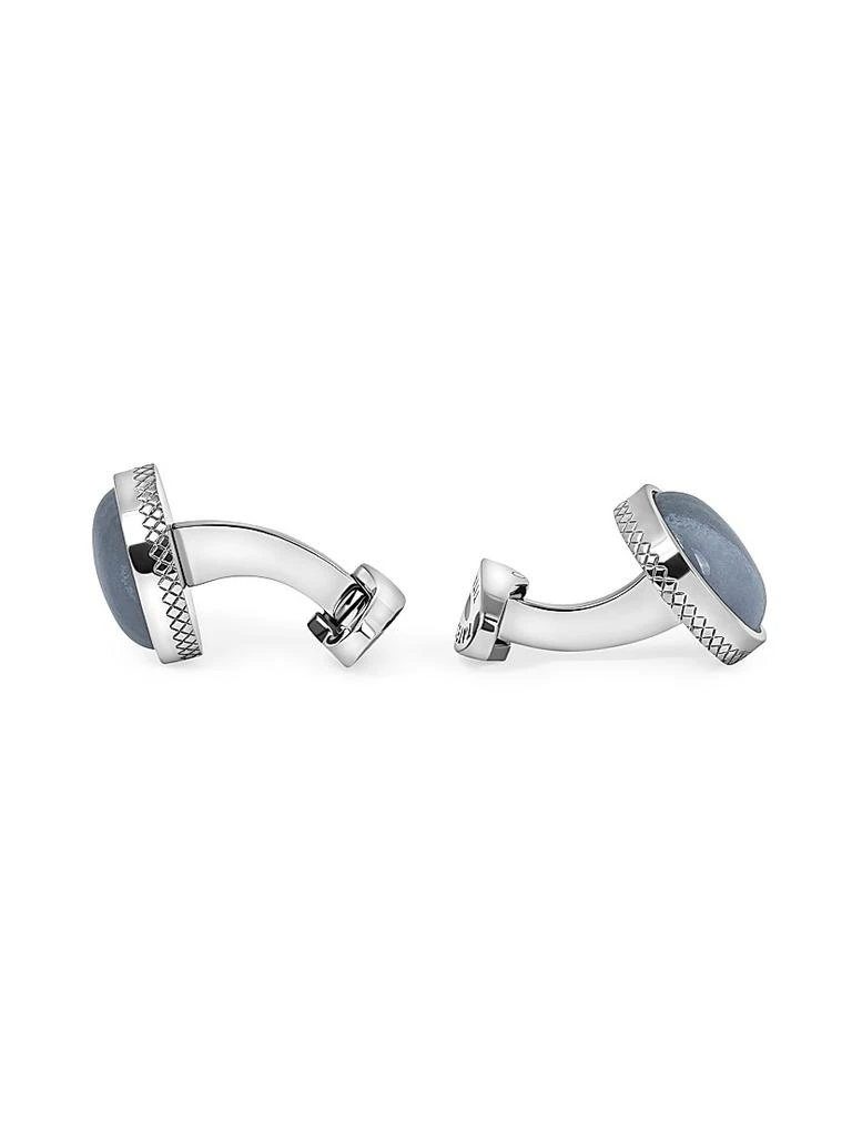 Tateossian Blue Lace Agate 
Titanium Cufflinks 2