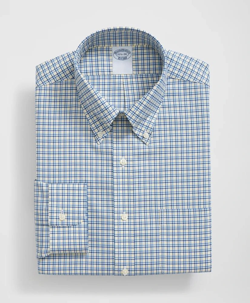 Brooks Brothers Stretch Supima® Cotton Non-Iron Twill Polo Button Down Collar, Multi-Check Dress Shirt 3