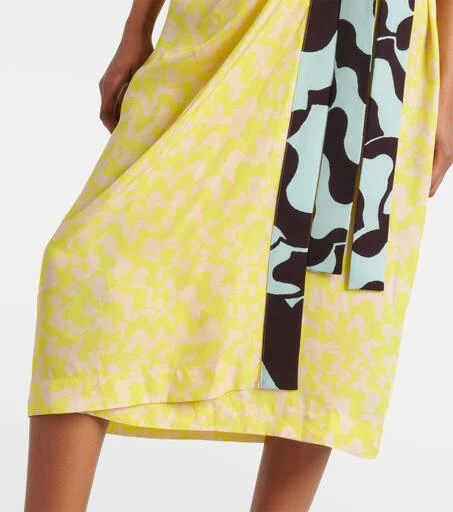 Dries Van Noten Printed wrap midi dress 5