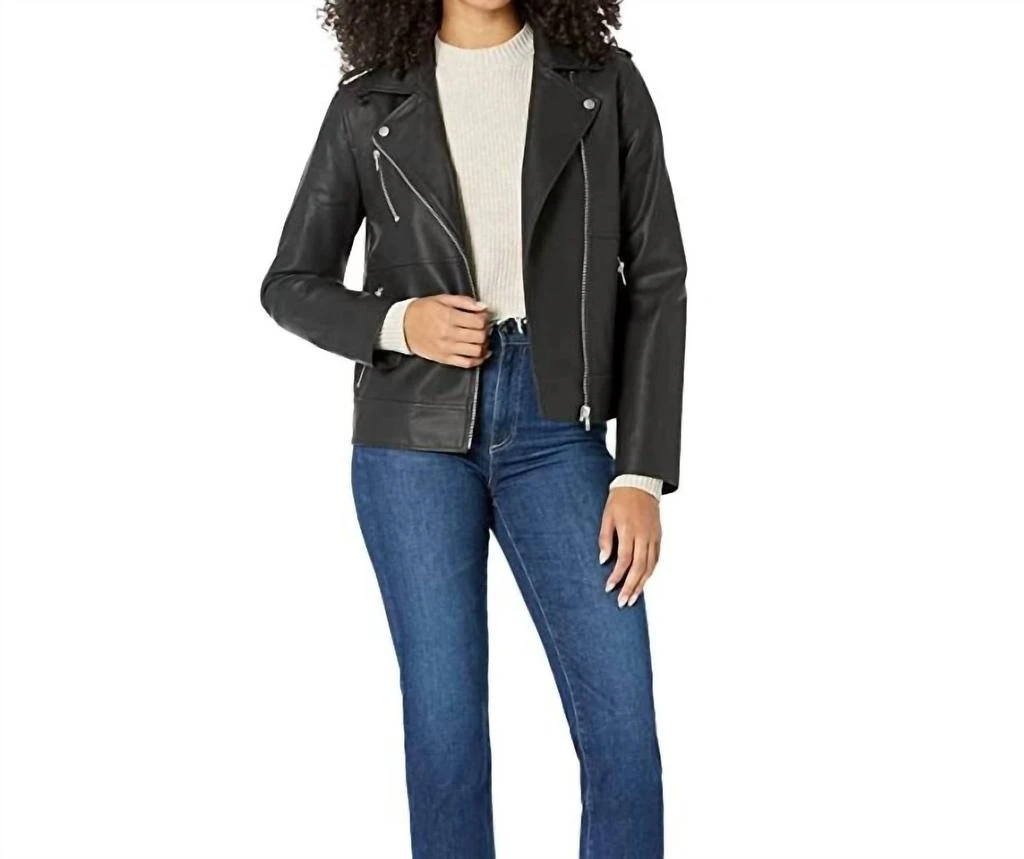 Steve Madden Julie Oversized Moto Jacket In Black 1