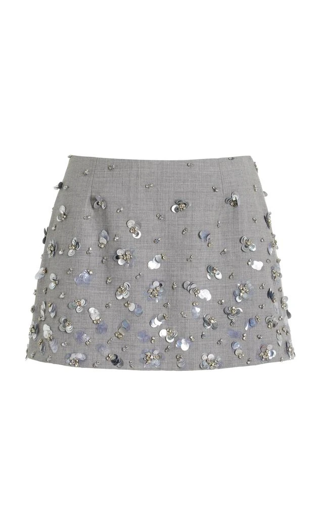 SIMKHAI SIMKHAI - Larissa Embellished Wool Mini Skirt - Grey - US 10 - Moda Operandi 1