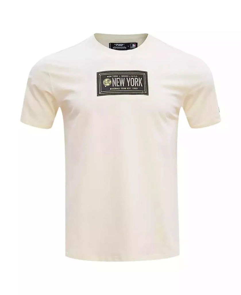 Pro Standard Men's Cream New York Yankees Club Member Badge T-Shirt 3