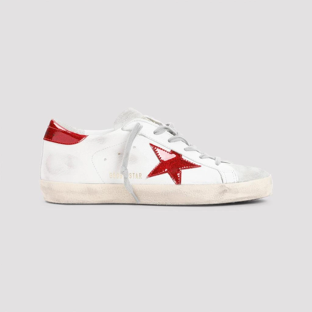 Golden Goose White and Red Superstar Goat Leather Sneakers 3
